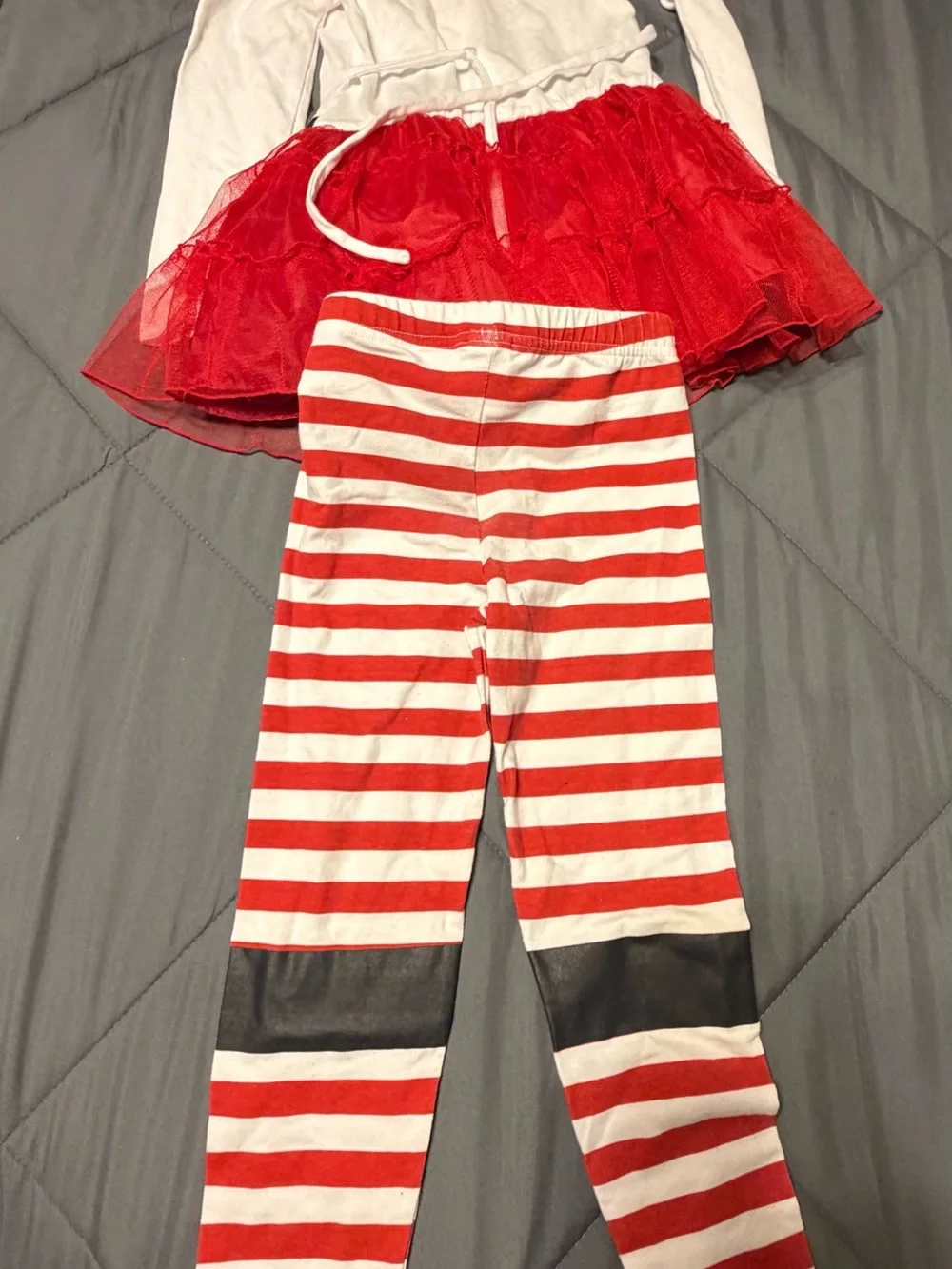 Girls Red & White Santa Stripe Tutu Costume